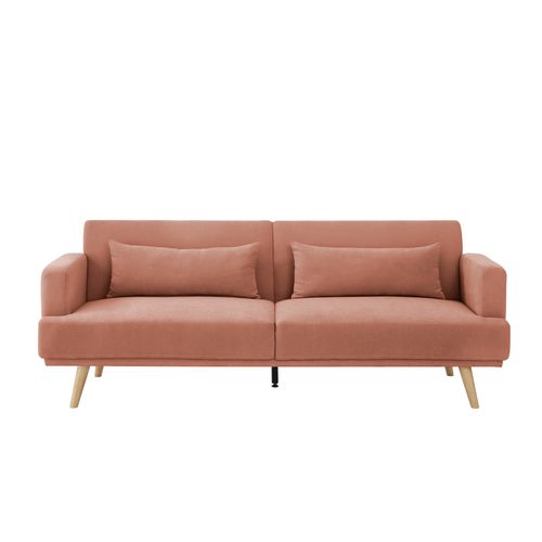 Canapé convertible 3 places ALOHA tissu terracotta