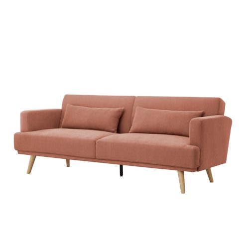 Canapé convertible 3 places ALOHA tissu terracotta