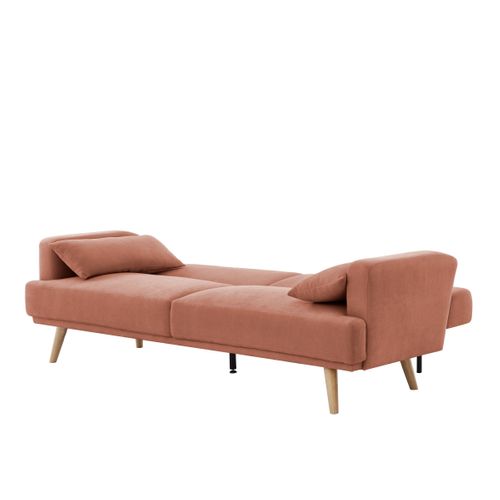 Canapé convertible 3 places ALOHA tissu terracotta