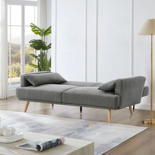 Canapé convertible 3 places ALOHA tissu gris