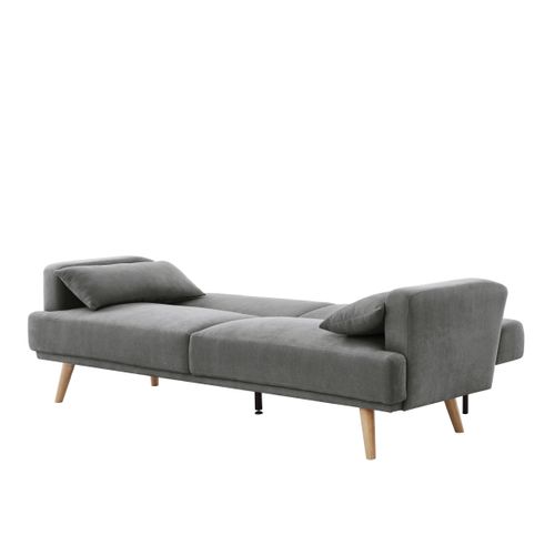 Canapé convertible 3 places ALOHA tissu gris