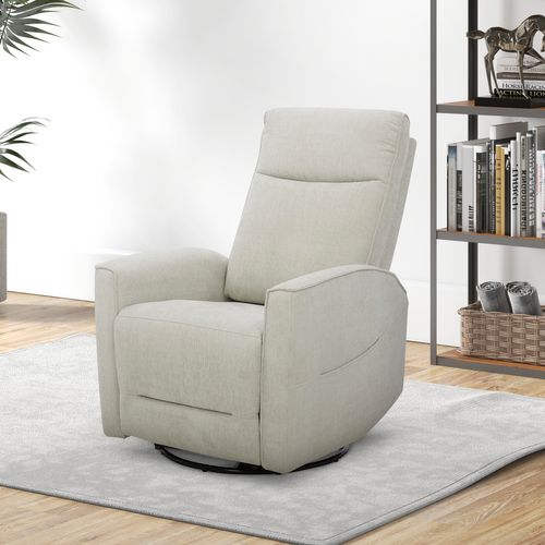 Fauteuil relax pivotant NELSON tissu beige