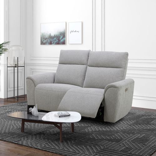 Canapé relax 2 places élec. LOANE tissu beige