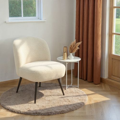 Fauteuil DAHLIA tissu blanc