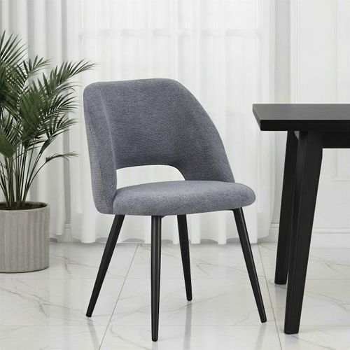 Lot de 2 chaises GABRIELE en tissu gris