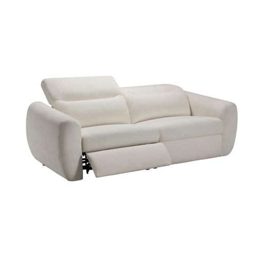 Canapé 3 places 2 relax électriques NELLY tissu blanc cassé