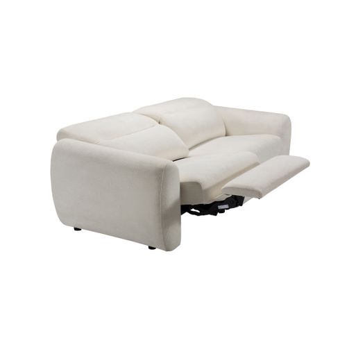 Canapé 3 places 2 relax électriques NELLY tissu blanc cassé