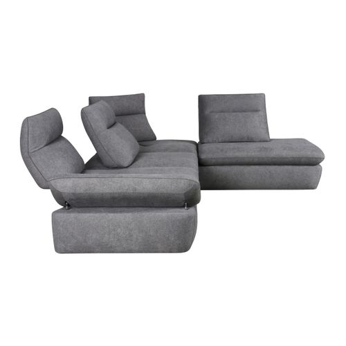 Canapé d'angle relax angle droit UNIQUE tissu gris