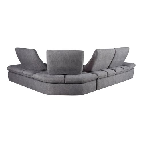Canapé d'angle relax angle droit UNIQUE tissu gris
