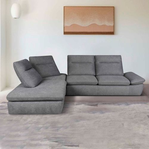 Canapé d'angle relax angle gauche UNIQUE tissu gris