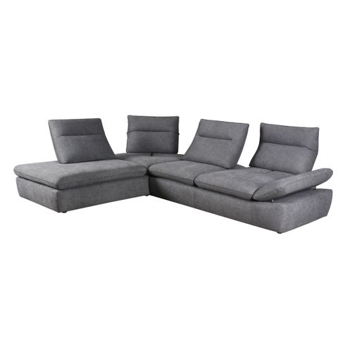 Canapé d'angle relax angle gauche UNIQUE tissu gris