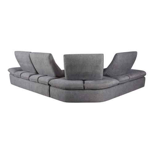 Canapé d'angle relax angle gauche UNIQUE tissu gris