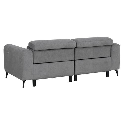 Canapé relax électrique 3 places CHILLY tissu gris