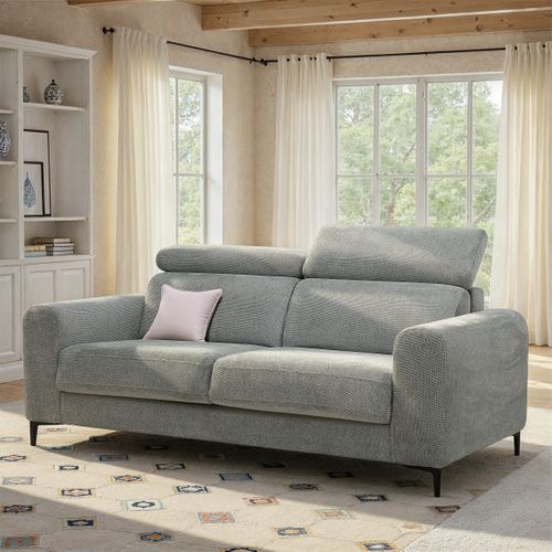 Canapé convertible, 3 places CAMILLE tissu gris
