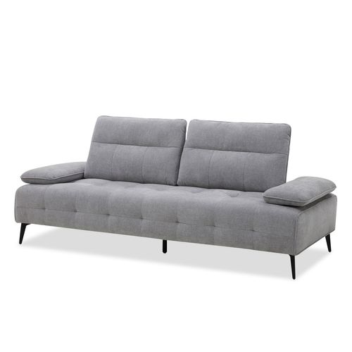 Canapé relax 3 places PIERRE tissu gris clair