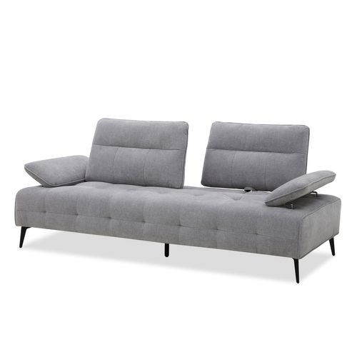 Canapé relax 3 places PIERRE tissu gris clair