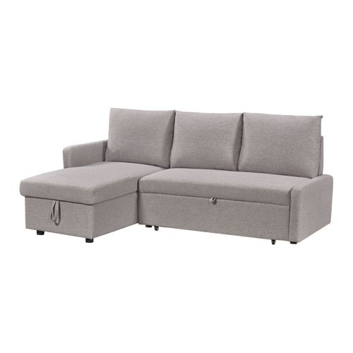 Canapé d'angle convertible méridienne réversible CAMPUS tissu gris clair