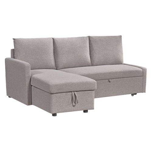 Canapé d'angle convertible méridienne réversible CAMPUS tissu gris clair