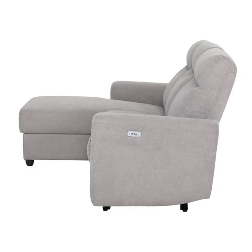 Canapé d'angle relax gauche ENGLO tissu gris clair