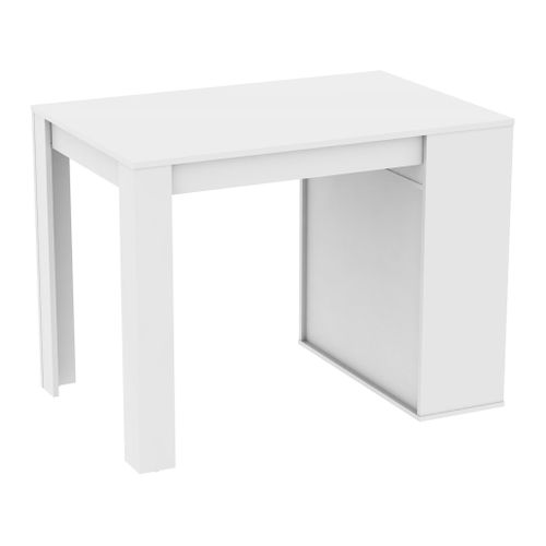 Ilot central H.90cm ERIC imitation chêne et blanc