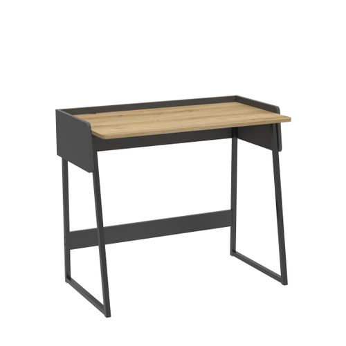 Bureau ENZO imitation chêne et noir