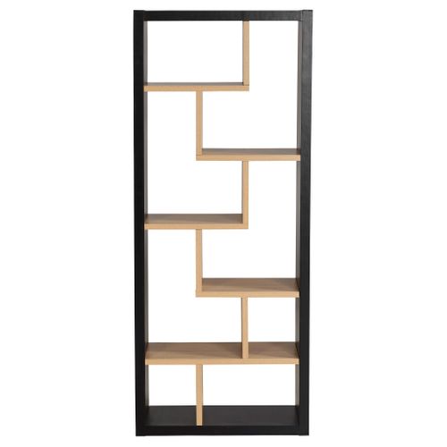 Bibliothèque séparation MEGAN imitation chêne et noir