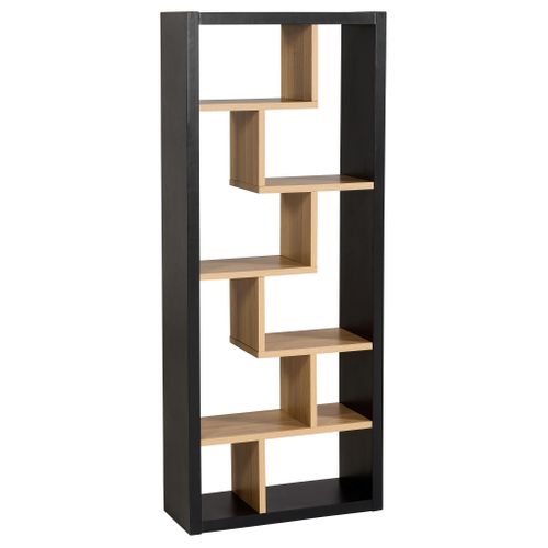 Bibliothèque séparation MEGAN imitation chêne et noir