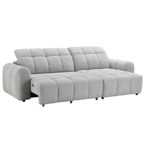 Canapé relax électrique CHARLES méridienne droite gris clair