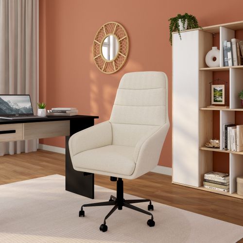 Fauteuil de bureau LIVIO Beige - Chaise - Fauteuil bureau BUT