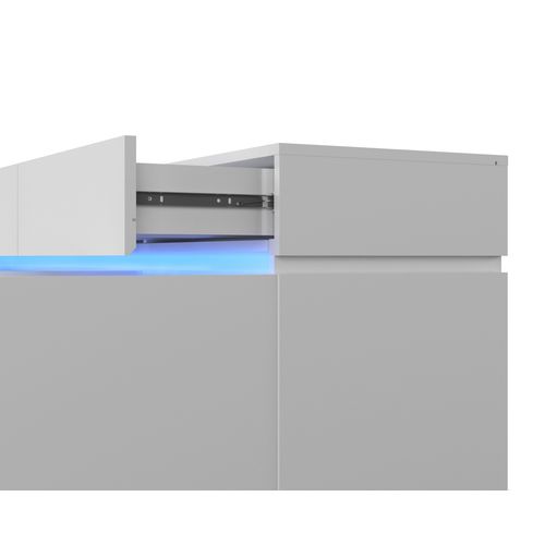 Buffet LED 4 portes L.200 LUDIVINE blanc brillant