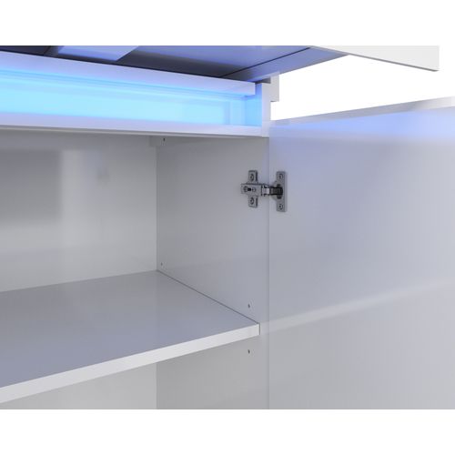 Buffet LED 4 portes L.200 LUDIVINE blanc brillant