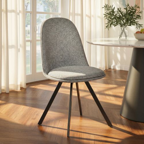 Lot de 4 chaises pivotantes ROSE tissu gris