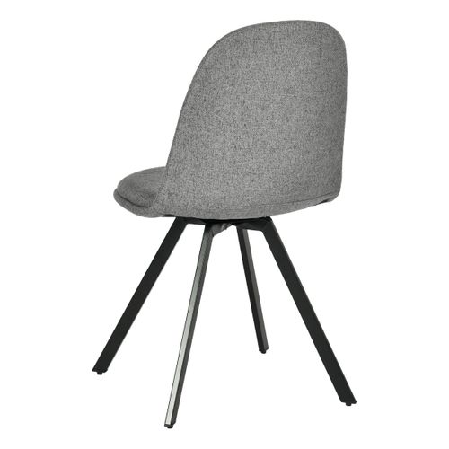 Lot de 4 chaises pivotantes ROSE tissu gris