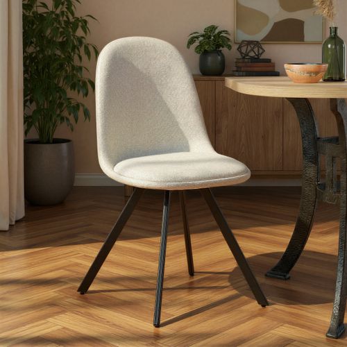 Lot de 4 chaises pivotantes ROSE tissu beige