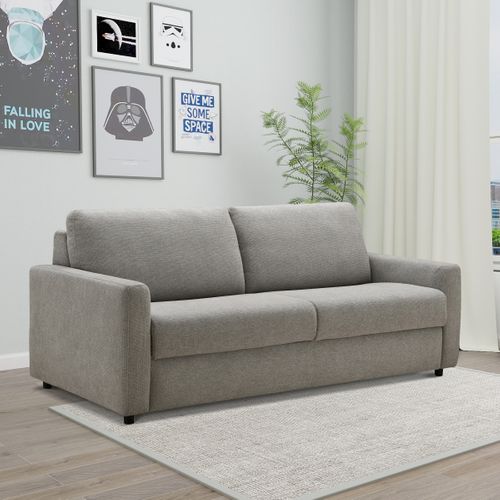 Canapé convertible 3 places EMY tissu gris