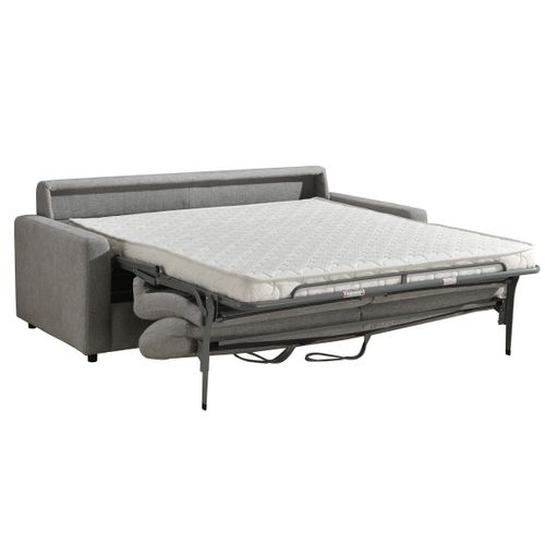 Canapé convertible 3 places EMY tissu gris