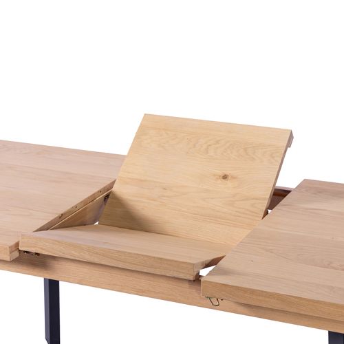 Table L. 160/210 MADELEINE Imitation chêne / noir