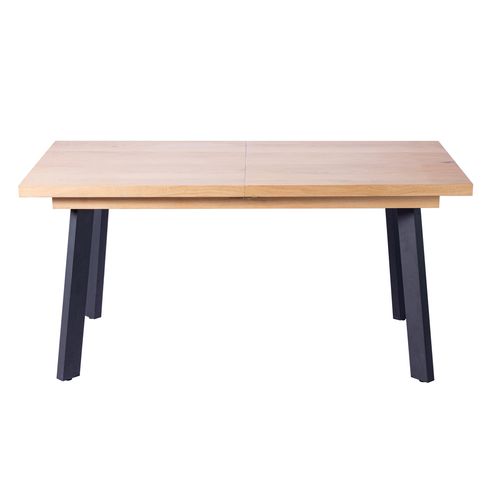 Table L. 160/210 MADELEINE Imitation chêne / noir