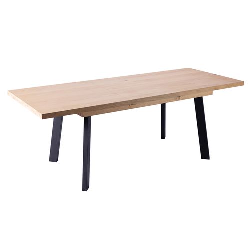 Table L. 160/210 MADELEINE Imitation chêne / noir