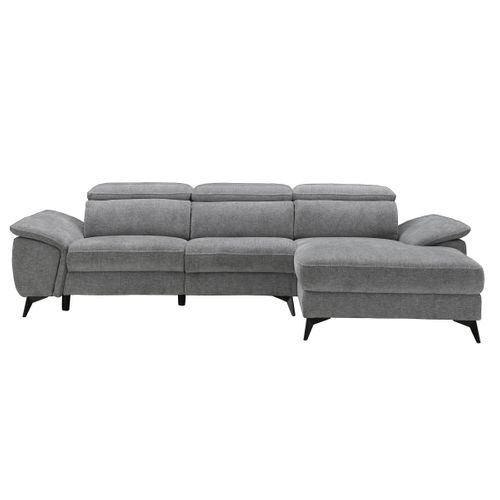 Canapé angle relax méridienn d NEWPORT III tissu gris foncé