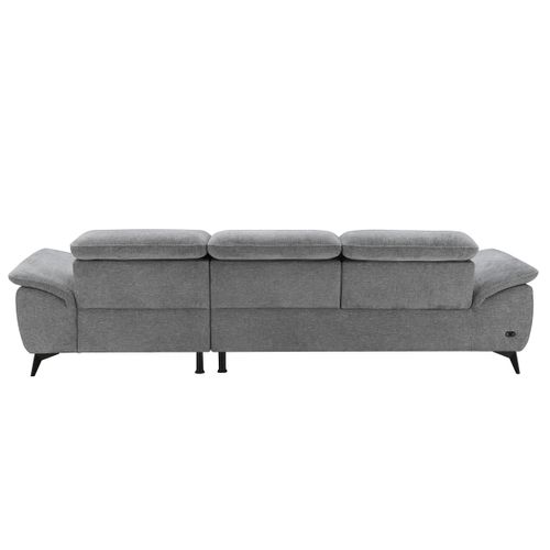 Canapé angle relax méridienn d NEWPORT III tissu gris foncé