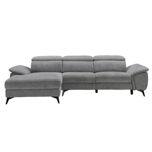 Canapé angle relax méridienn g NEWPORT III tissu gris clair