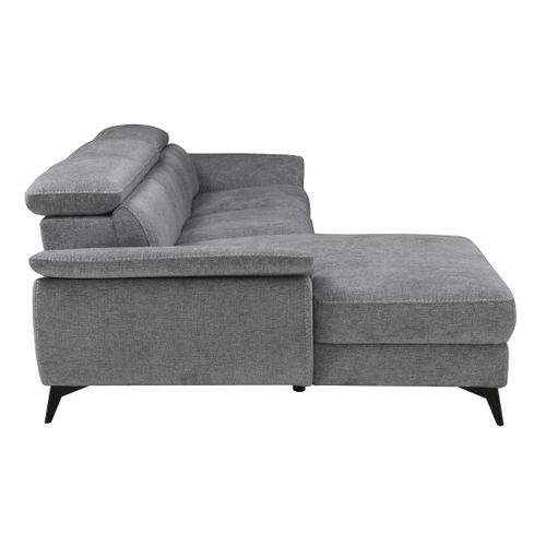 Canapé angle relax méridienn g NEWPORT III tissu gris clair