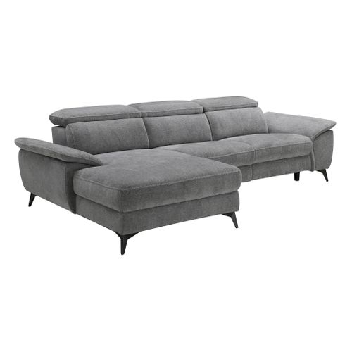 Canapé angle relax méridienn g NEWPORT III tissu gris clair