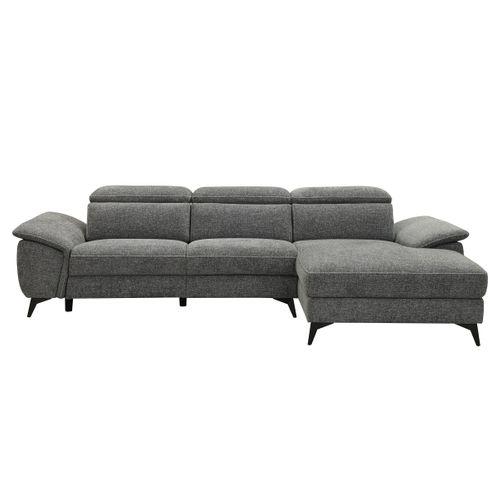 Canapé angle relax méridienn d NEWPORT III tissu gris foncé