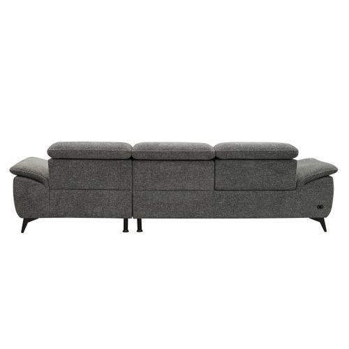 Canapé angle relax méridienn d NEWPORT III tissu gris foncé
