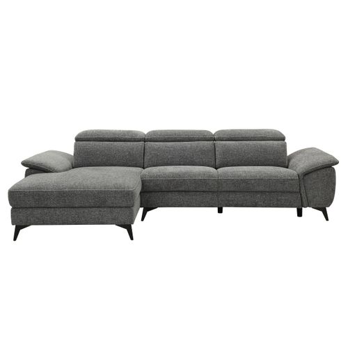 Canapé angle relax méridienn g NEWPORT III tissu gris foncé