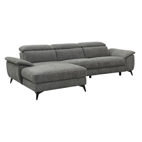 Canapé angle relax méridienn g NEWPORT III tissu gris foncé
