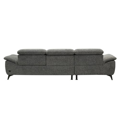 Canapé angle relax méridienn g NEWPORT III tissu gris foncé