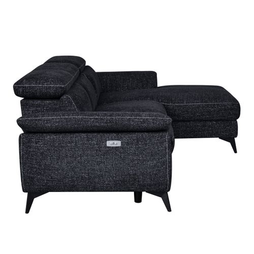 Canapé angle relax méridienn d NEWPORT III tissu gris foncé